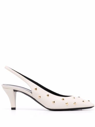 Saint Laurent Carole pumps met studs - Beige