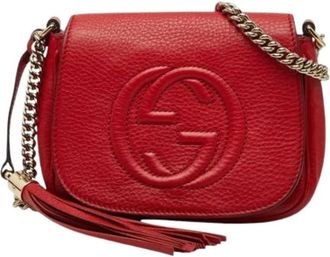Gucci Pre-owned Vintage Schoudertas - Dames - Vintage Schoudertas - Rood - ONE Size - Leer - Vintage