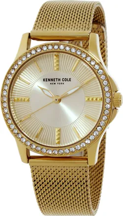 Kenneth Cole Quartz Crystal Gold Dial Ladies Watch KCWLG2176803