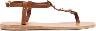 Ancient Greek Sandals Ilida Studded Suede Sandals - Brown - 36 (IT36/ UK3)