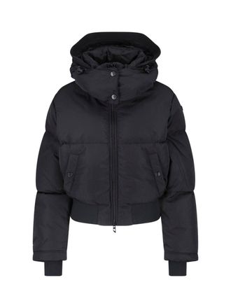 Diesel Black Hooded Crinkle Down Jacket
