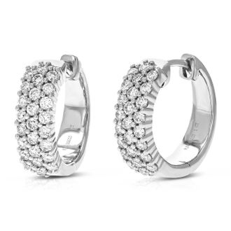 Vir Jewels 1 cttw Lab Grown Diamond Hoops Earrings in Sterling Silver With Hidden Post For Women