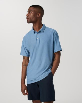Vuori Clothing Strato Tech Polo | Salty Air Heather | XS, Size Extra Small