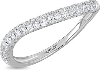 Bony Levy Diamond Stacking Ring in 18Kw Gold at Nordstrom Rack, Size 7