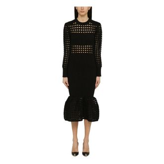 Alexander McQueen Long Womens Dress Elegant Style - female - Alexander McQueen - Midi Dresses - Black - S - Dresses