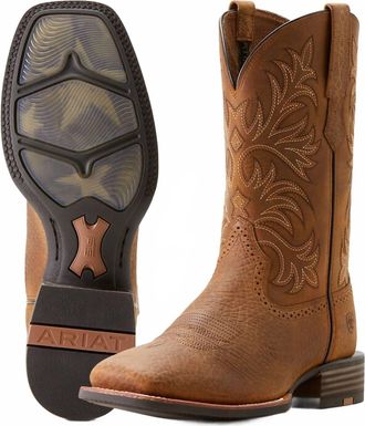 Ariat Mens Oakwood Pebbled Cowboy Boots In Brown