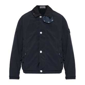 Stone Island Light Jackets, male, Blue, Size: 2XL Light Compact Touch Poly-TC Jacket