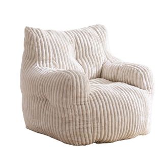 Urban Meuble Puf gigante de pera en pana con espuma viscoel&aacute;stica, Beige