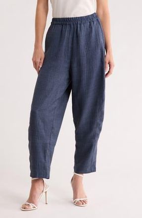 Max Studio Textured Twill Barrel Leg Pants in Heather Indigo at Nordstrom Rack, Size X-Small
