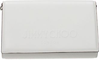 Jimmy Choo London White Leather Clutch Womens Bag