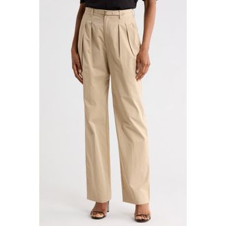 Frame Denim Pleated Wide Leg Trousers in Light Khaki at Nordstrom Rack, Size 12