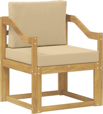 vidaXL Sof&aacute; De Exterior Poli&eacute;ster Blanco Y Beige Vidaxl