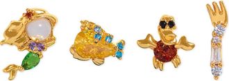 Girls Crew Disney Little Mermaid Stud Earrings Set in Gold at Nordstrom