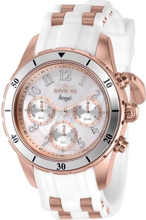 Invicta Angel 38755 Dames Horloge - Quartz Uurwerk - Roestvrij Staal met witte Wijzerplaat - 40mm