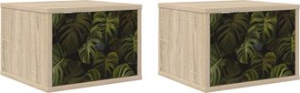 vidaXL Mesita De Noche De Pared Elburg 2 Uds. Roble Sonoma Vidaxl