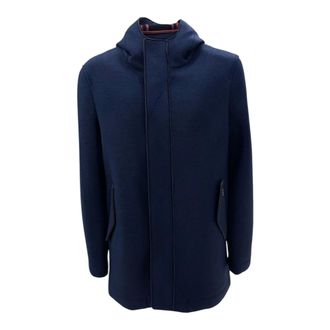 Bob Heren, Mantels, Blauw, Maat: XL Wol