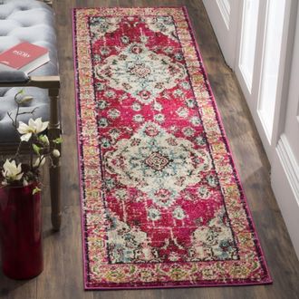 Safavieh Alfombra boho chic de polipropileno rosa/multicolor, 66 x 183 cm