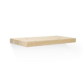 Deco Wood Mesita de noche de madera maciza flotante en tono natural de 45x3,2cm