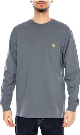 Carhartt Work in Progress L/S Chase Long Sleeve Shirt - Heren - Sweatshirts - Blauw - S - Katoen - Hoodies & sweatvesten