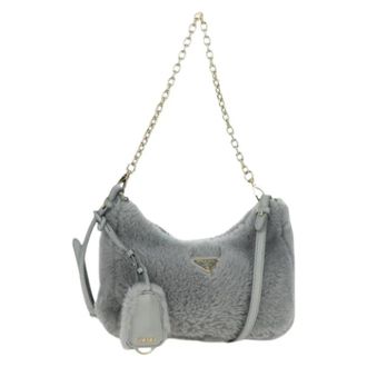 Prada Pre-owned Cross Body Bags, female, Gray, Size: ONE SIZE Pre-owned Vintage Shoulder Bag