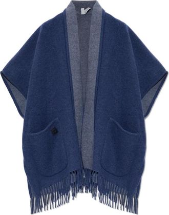 Ferragamo Truien & Vesten, Dames, Blauw, ONE Size, Kasjmier, Easy Cape