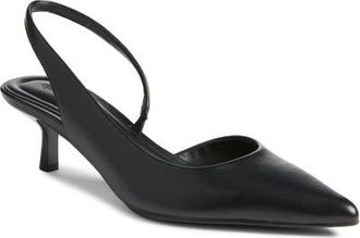 Open Edit Corina Slingback Half dOrsay Pointed Toe Kitten Heel Pump in Black at Nordstrom, Size 8.5