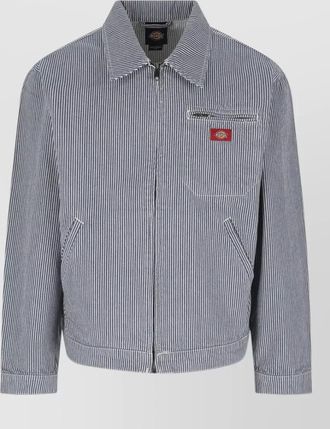 Dickies coat striped pattern zip pocket button cuffs