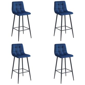 OEM Taburete Arceto - Terciopelo Azul Marino / Patas Negras X 4