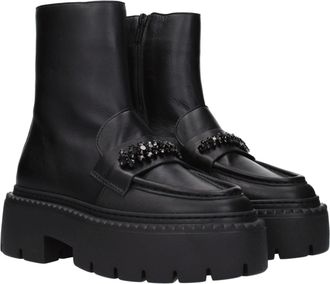 Jimmy Choo London Womens Black Leather Ankle Boots
