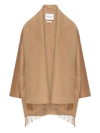 Max Mara fringed long-sleeve coat - Brown