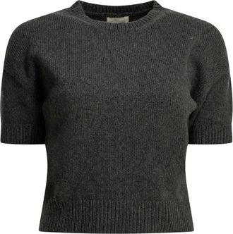 Khaite Gebreide trui met korte mouwen - Dames - Cashmere truien - Grijs - M - Kasjmier - Truien & Vesten
