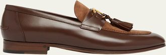 Valentino Garavani Mens Vaniteux VLogo Leather & Suede Tassel Loafers