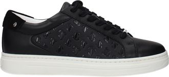 Jimmy Choo London Black Leather Low Top Womens Sneakers