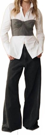 E.L.V. Denim Freya Wide Leg Jean In Charcoal Grey