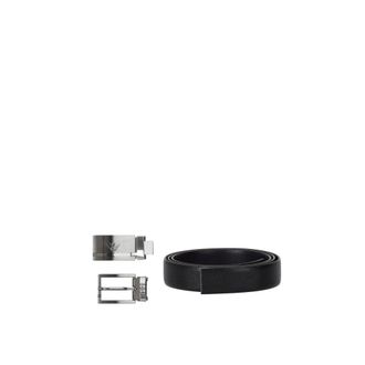Emporio Armani Belts, male, Black, Size: ONE SIZE Blue/Black Interchangeable Buckle Leather Belt