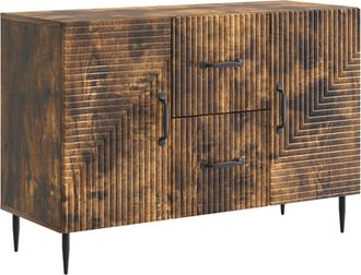 vidaXL Aparador Roble Ahumado 89 X 34,5 X 60 Cm Madera De Ingenier&iacute;a Vidaxl