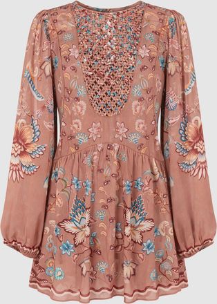 Farm Rio Blouse Boho Enchance Mocha