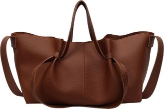 Generic ETOYA PU Leather Shoulder Bag Large Tote Bag Trendy Sling Bag Commute Handbag (Brown)