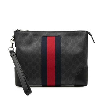Gucci Pre-owned Gucci GG Supreme Web Clutch Unisex 9QZC9M9OFG0QA492