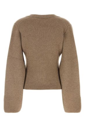 Khaite Womens Cappuccino Cashmere Scarlet Cardigan Barley Maglieria Sweater