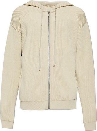 Rick Owens Temple Zipped Hoodie - Heren - Vesten met rits - Beige - S - Wol - Hoodies & sweatvesten
