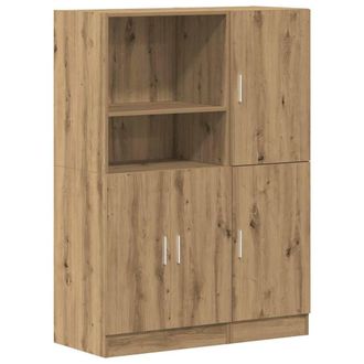 Berkfield Home 2 Piece Kitchen Cabinet Set Artisian Oak Engineered Wood in Brown