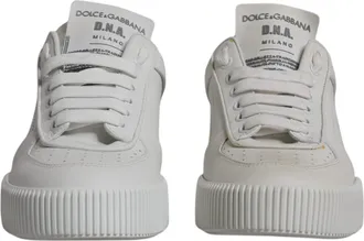 Dolce & Gabbana White Miami Leather Low Top Sneakers Womens Shoes (Pre-Owned)