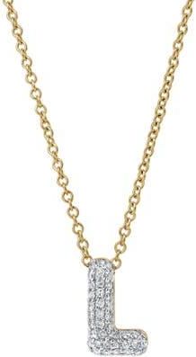 LuvMyJewelry Small Bubble Initial Letter 14K Yellow Gold Diamond Pendant Necklace in Gold L at Nordstrom