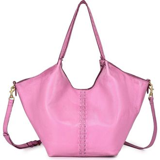 OLD TREND Wisteria Small Handwoven Leather Tote in Powder Pink at Nordstrom