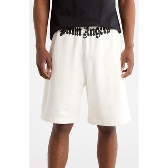 Palm Angels Logo Shorts in White/Black at Nordstrom Rack, Size Xxx-Large