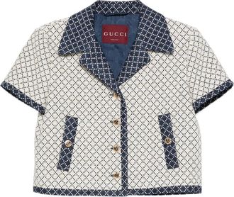 Gucci Jack met geometrisch patroon en korte mouwen - Beige