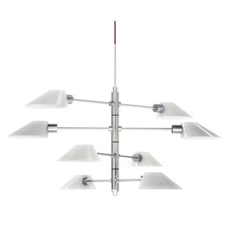 Netlighting Soeur Multi Arm Pendant Ceiling Light Shiny White