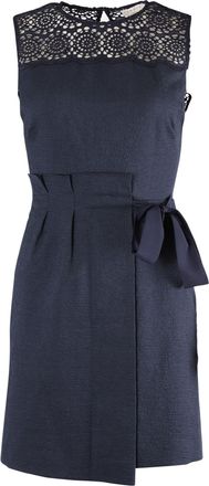 Sandro Sandro Justin Jacquard Mini Dress in Navy Blue Polyester