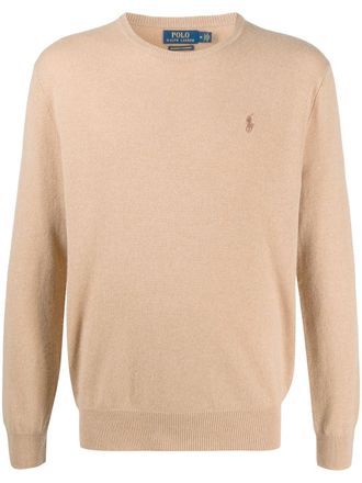 Polo Ralph Lauren embroidered logo cashmere pullover - Brown